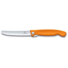 Victorinox Swiss Classic Kihajtható uzsonnázó kés recés éllel, narancsszín 11 cm kés és bárd