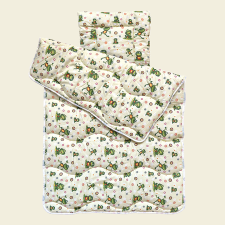  Vidám békás steppelt ovis paplan párna szett babaágynemű, babapléd