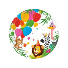 Vidám dzsungel mintás papírtányér 8db-os szett 23cm party kellék
