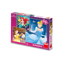 Vidám hercegnők 3x55 darabos kirakó puzzle, kirakós