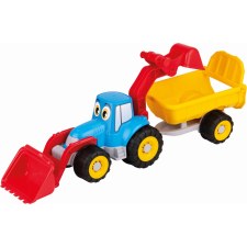 Vidám traktor pótkocsival - 55 cm homokozójáték
