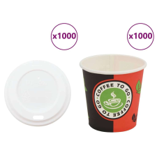 vidaXL 1000 db papír kávéscsészék fedővel 4oz 120ml party kellék