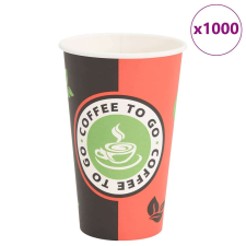vidaXL 1000 db piros és fekete papír kávéscsészék 16oz 400ml party kellék