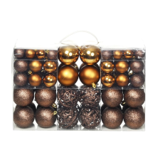 vidaXL 100 darabos barna/bronz/aranyszínű karácsonyi gömb készlet 6 cm kerti dekoráció