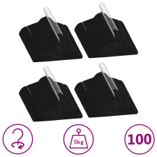 vidaXL 100 db fekete csúszásmentes bársony ruhaakasztó bútor
