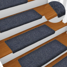 vidaXL 10 db antracitszürke tűlyukasztott lépcsőszőnyeg 65x21x4 cm lakástextília