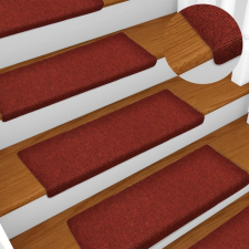 vidaXL 10 db bordó tűlyukasztott lépcsőszőnyeg 65 x 25 cm lakástextília