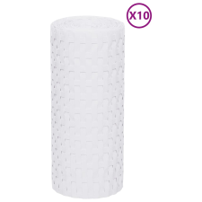 vidaXL 10 db fehér polyrattan erkélyparaván 255 x 19 cm kerti bútor