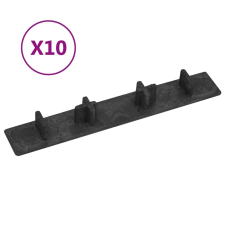 vidaXL 10 db fekete műanyag járólap élzáró sapka építőanyag