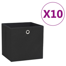 vidaXL 10 db fekete nem szőtt szövet tárolódoboz 28 x 28 x 28 cm bútor