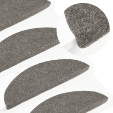 vidaXL 10 db fekete öntapadó lépcsőszőnyeg 56 x 17 x 3 cm lakástextília