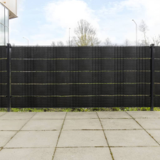 vidaXL 10 db fekete polyrattan erkélyparaván 255 x 19 cm kerti bútor