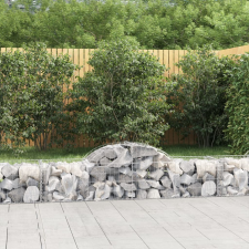 vidaXL 10 db íves horganyzott vas gabion kosár 200x50x40/60 cm kerti dekoráció