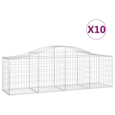 vidaXL 10 db íves horganyzott vas gabion kosár 200x50x60/80 cm (3145606) kerti tárolás