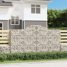 vidaXL 10 db íves horganyzott vas gabion kosár 300x30x160/180 cm kerti tárolás