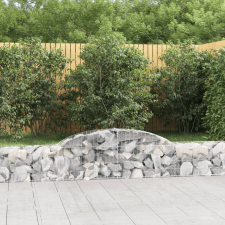 vidaXL 10 db íves horganyzott vas gabion kosár 300x30x40/60 cm kerti dekoráció