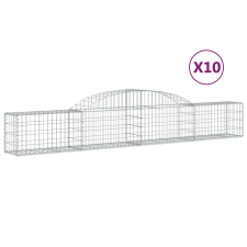 vidaXL 10 db íves horganyzott vas gabion kosár 300x30x40/60 cm (3146475) kerti tárolás