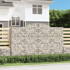 vidaXL 10 db íves horganyzott vas gabion kosár 300x50x180/200 cm kerti dekoráció