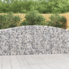 vidaXL 10 db íves horganyzott vas gabion kosár 400x30x100/120 cm kerti tárolás