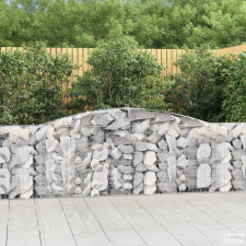 vidaXL 10 db íves horganyzott vas gabion kosár 400x30x100/120 cm kerti tárolás