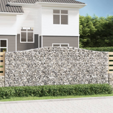 vidaXL 10 db íves horganyzott vas gabion kosár 400x50x160/180 cm kerti tárolás