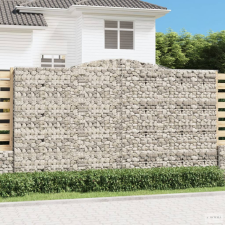 vidaXL 10 db íves horganyzott vas gabion kosár 400x50x220/240 cm kerti tárolás