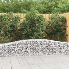 vidaXL 10 db íves horganyzott vas gabion kosár 400x50x40/60 cm kerti tárolás