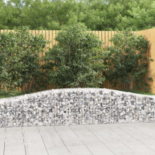 vidaXL 10 db íves horganyzott vas gabion kosár 400x50x40/60 cm kerti tárolás