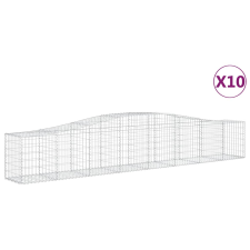vidaXL 10 db íves horganyzott vas gabion kosár 400x50x60/80 cm (3145938) kerti tárolás
