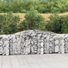 vidaXL 10 db íves horganyzott vas gabion kosár 400x50x80/100 cm kerti tárolás