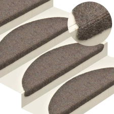 vidaXL 10 db krémszínű tűlyukasztott öntapadó lépcsőszőnyeg 65x21x4 cm lakástextília