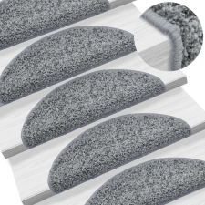 vidaXL 10 db szürke lépcsőszőnyeg 65 x 21 x 4 cm lakástextília