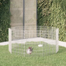vidaXL 10 paneles horganyzott vas nyúlketrec 54x80 cm ketrec, szállítóbox rágcsálóknak