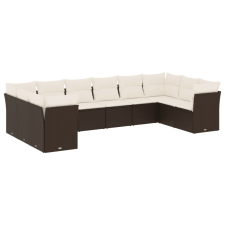 vidaXL 10 részes barna polyrattan kerti ülőgarnitúra párnákkal (3250042) kerti bútor