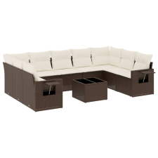 vidaXL 10 részes barna polyrattan kerti ülőgarnitúra párnákkal (3252950) kerti bútor