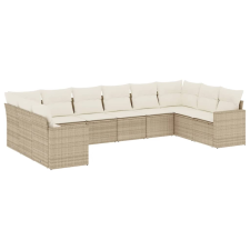 vidaXL 10 részes bézs polyrattan kerti ülőgarnitúra párnával (3219458) kerti bútor