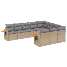 vidaXL 10 részes bézs polyrattan kerti ülőgarnitúra párnával (3227179) kerti bútor