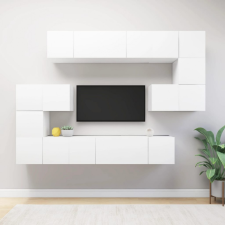 vidaXL 10 részes fehér forgácslap TV-szekrényszett bútor