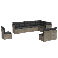 vidaXL 10 részes szürke polyrattan kerti ülőgarnitúra párnákkal (3217800) kerti bútor