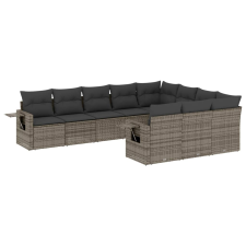 vidaXL 10 részes szürke polyrattan kerti ülőgarnitúra párnákkal (3220689) kerti bútor