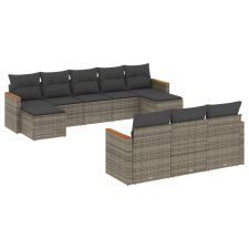 vidaXL 10 részes szürke polyrattan kerti ülőgarnitúra párnákkal (3226417) kerti bútor