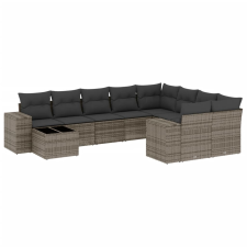 vidaXL 10 részes szürke polyrattan kerti ülőgarnitúra párnákkal (3255397) kerti bútor