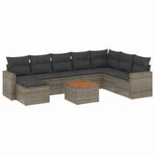 vidaXL 10 részes szürke polyrattan kerti ülőgarnitúra párnákkal (3256592) kerti bútor