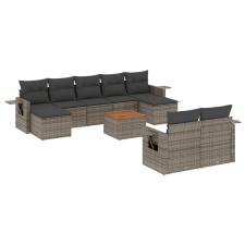 vidaXL 10 részes szürke polyrattan kerti ülőgarnitúra párnákkal (3257110) kerti bútor