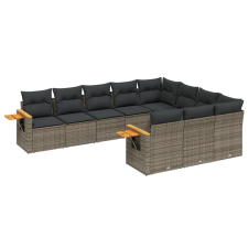 vidaXL 10 részes szürke polyrattan kerti ülőgarnitúra párnákkal (3259582) kerti bútor