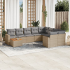 vidaXL 10 részes vegyes bézs polyrattan kerti ülőgarnitúra párnákkal