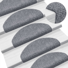 vidaXL 10db világosszürke lyukasztott öntapadó lépcsőszőnyeg 65x21x4cm lakástextília