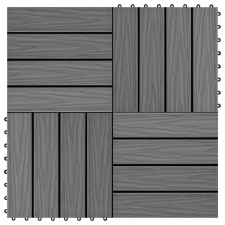 vidaXL 11 db (1 m2) szürke dombornyomott WPC burkolólap 30x30 cm dekorburkolat