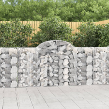 vidaXL 11 db íves horganyzott vas gabion kosár 200x30x100/120 cm kerti dekoráció