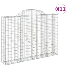 vidaXL 11 db íves horganyzott vas gabion kosár 200x30x140/160 cm kerti tárolás